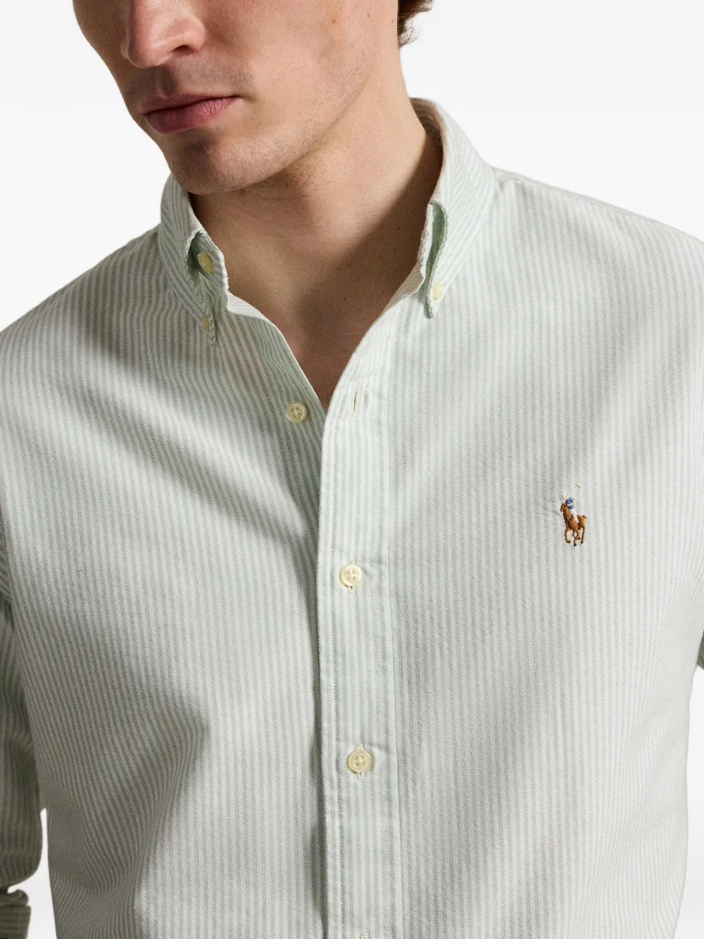 Polo Ralph Lauren Gestreept Oxford overhemd Wit