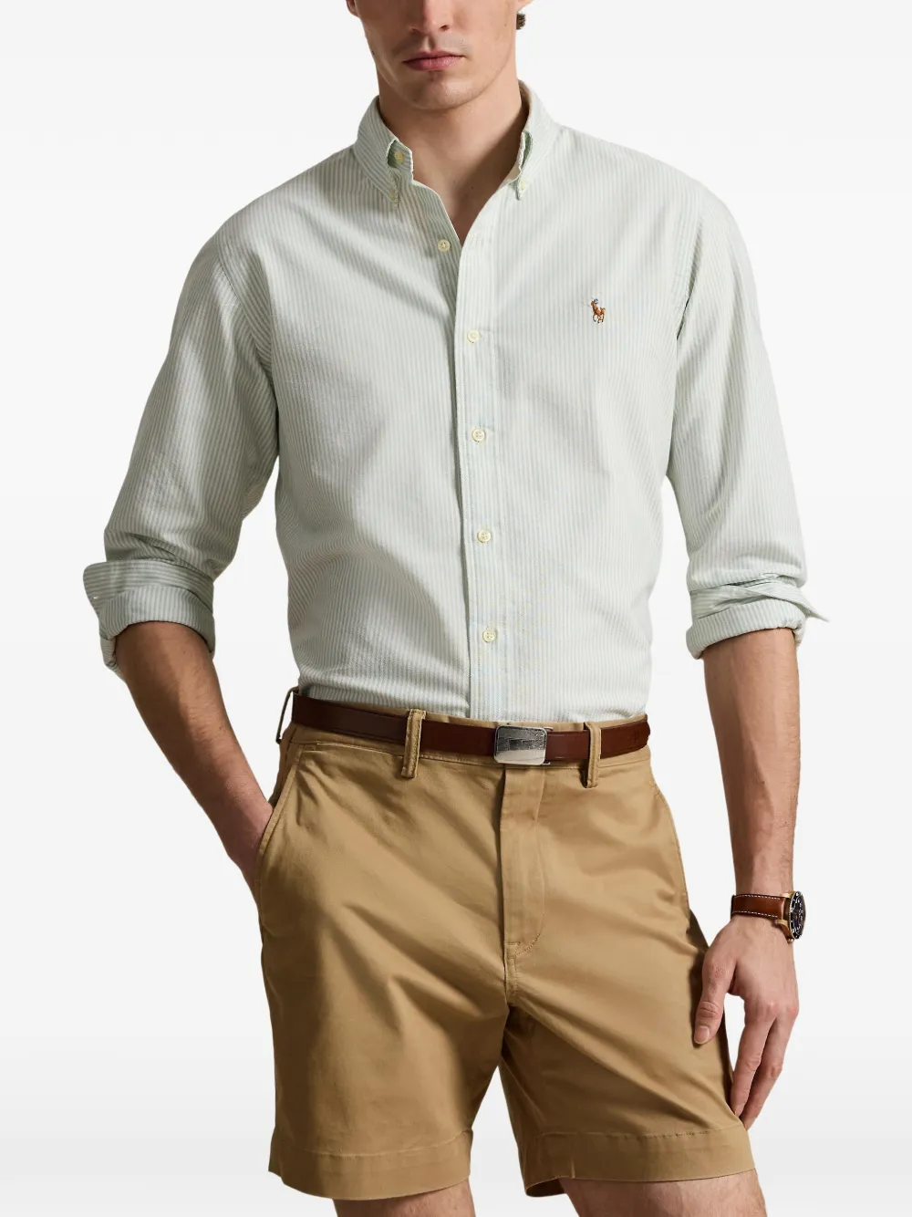 Polo Ralph Lauren Gestreept Oxford overhemd Wit