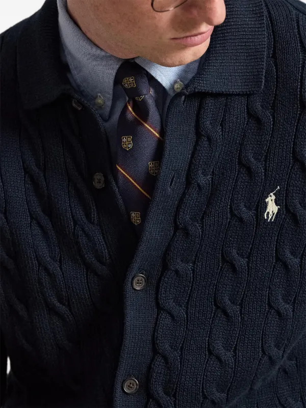 Polo Ralph Lauren Pony ケーブルニット カーディガン | ブルー