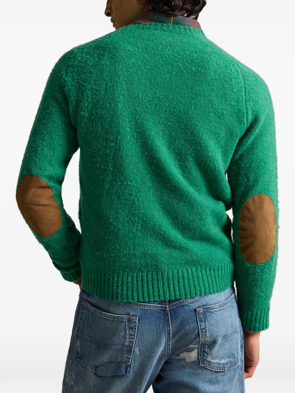 Polo Ralph Lauren Trui met ronde hals en elleboogpatch Groen