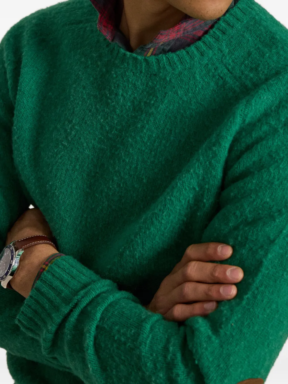 Polo Ralph Lauren Trui met ronde hals en elleboogpatch Groen