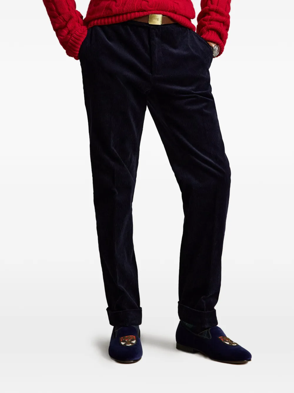 Polo Ralph Lauren Ribfluwelen pantalon met stretch Blauw