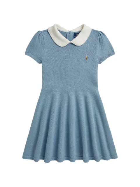 POLO RALPH LAUREN KIDS peter pan collar embroidered dress