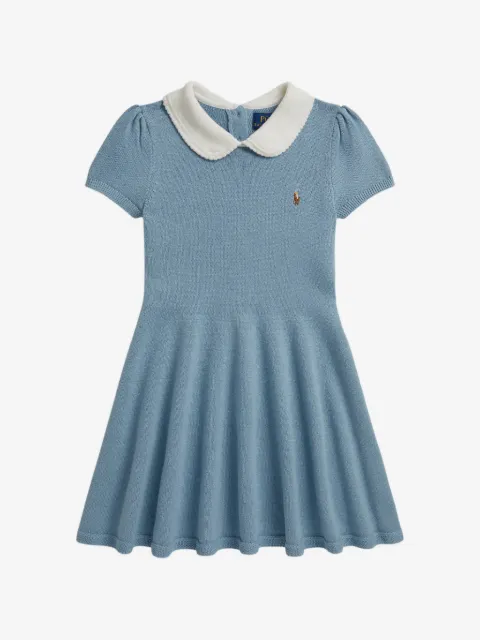 POLO RALPH LAUREN KIDS peter pan collar embroidered dress