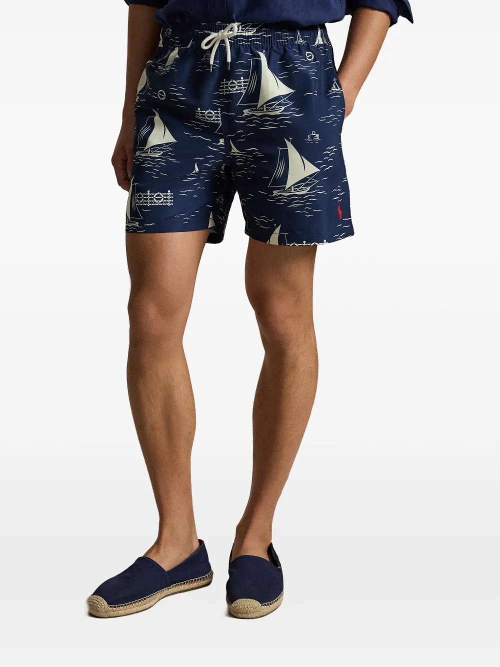 Polo Ralph Lauren Zwembroek met zeilbootprint Blauw