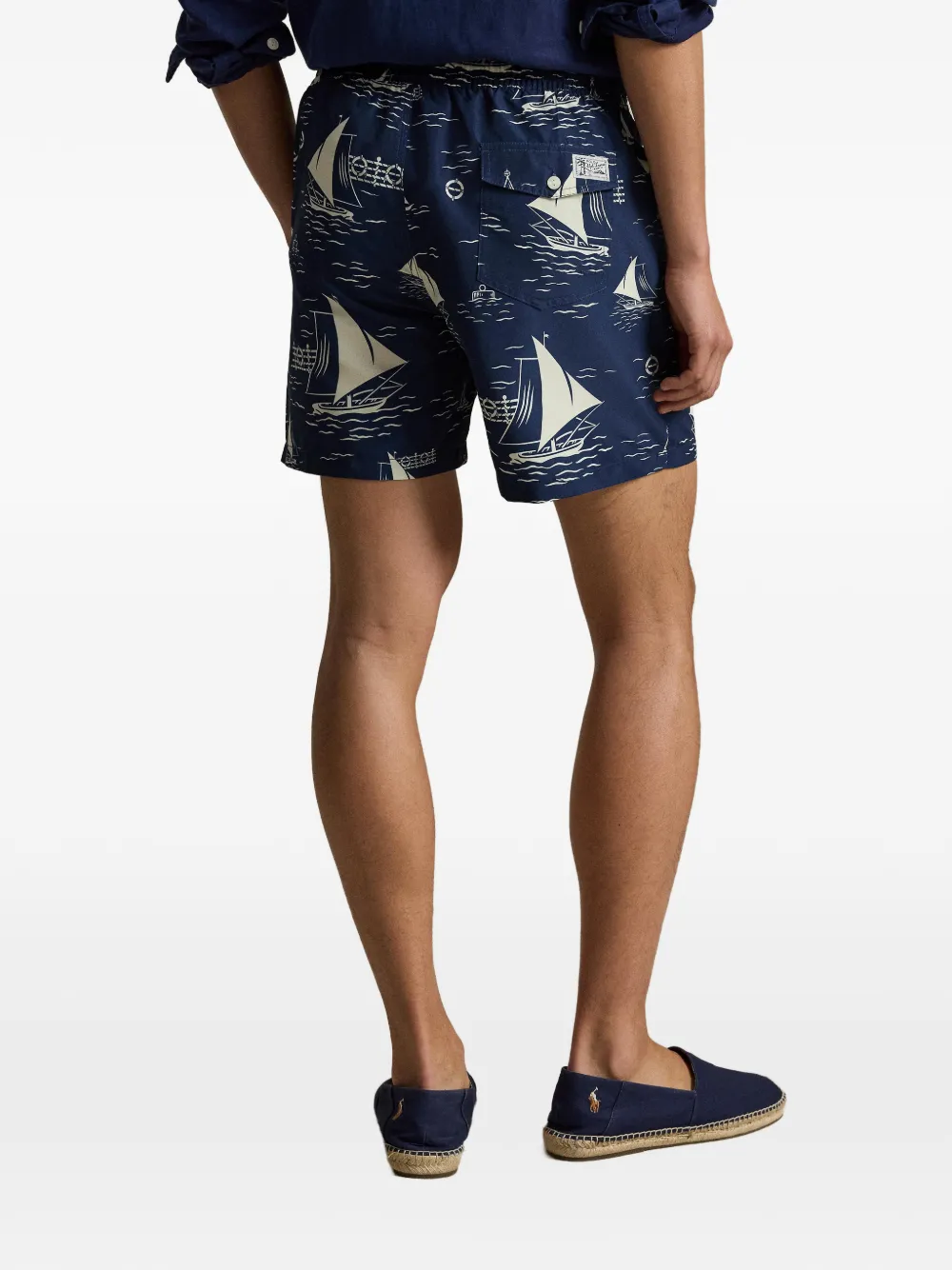 Polo Ralph Lauren Zwembroek met zeilbootprint Blauw