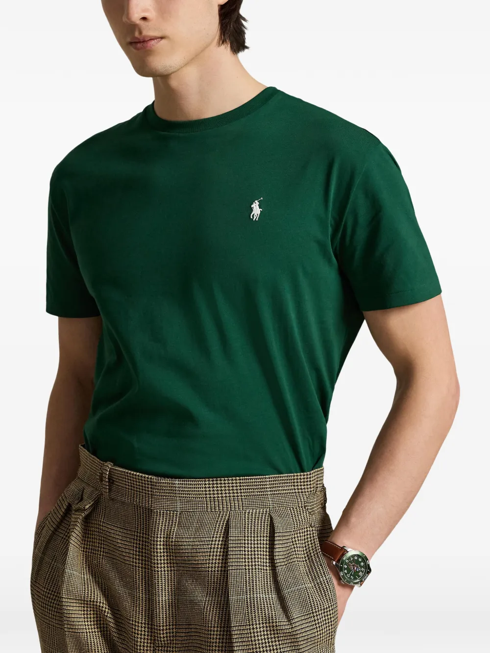 Polo Ralph Lauren Slim-fit T-shirt met borduurwerk Groen