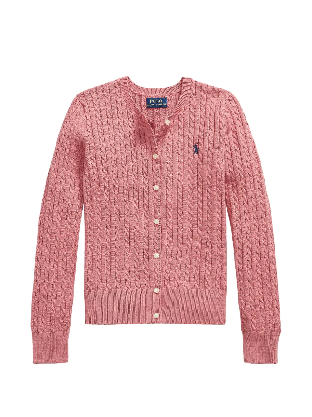 POLO RALPH LAUREN KIDS Cardigan in cotone a trecce - Rosa