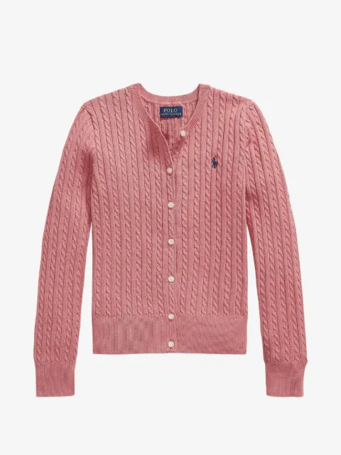 POLO RALPH LAUREN KIDS cárdigan de algodón en tejido de ochos