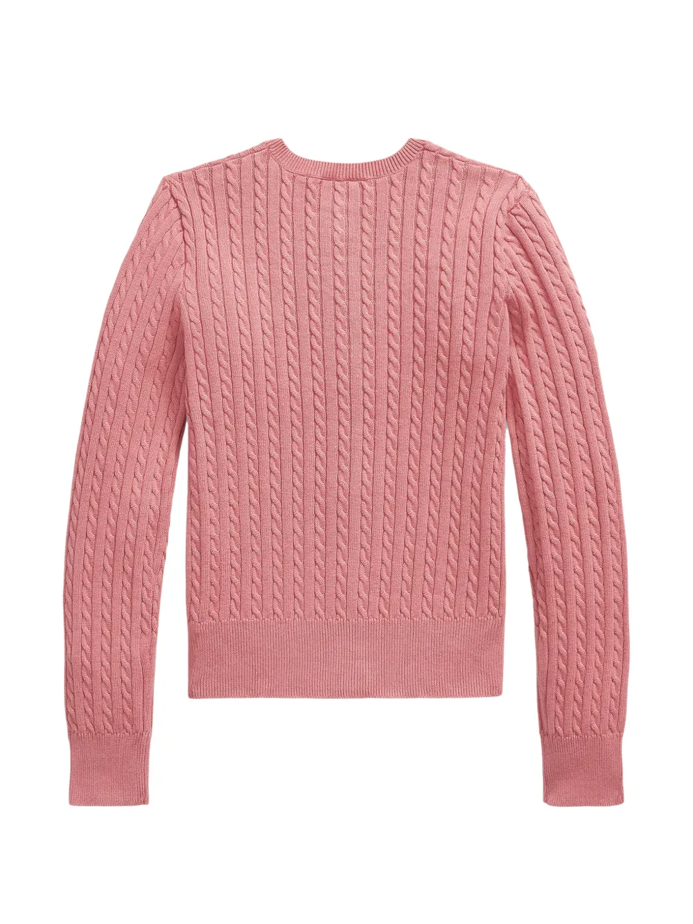 POLO RALPH LAUREN KIDS Kabelgebreid vest met geborduurd logo Roze