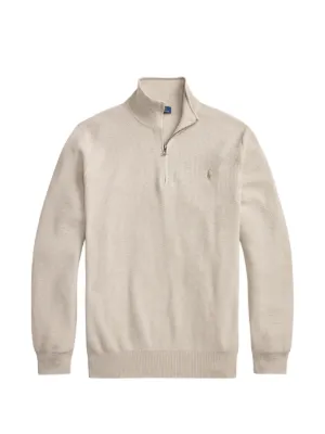 Polo Ralph Lauren mesh-knit quarter-zip Sweater | Neutrals | FARFETCH