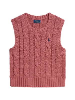 POLO RALPH LAUREN KIDS ケーブルニット ノースリーブ ポロシャツ
