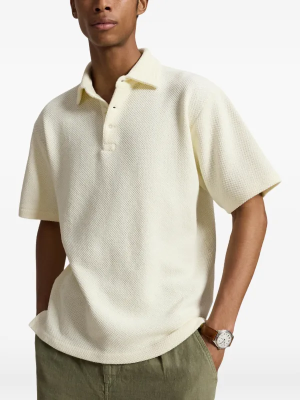 Polo Ralph Lauren Textured Polo Shirt | Neutrals | FARFETCH AZ