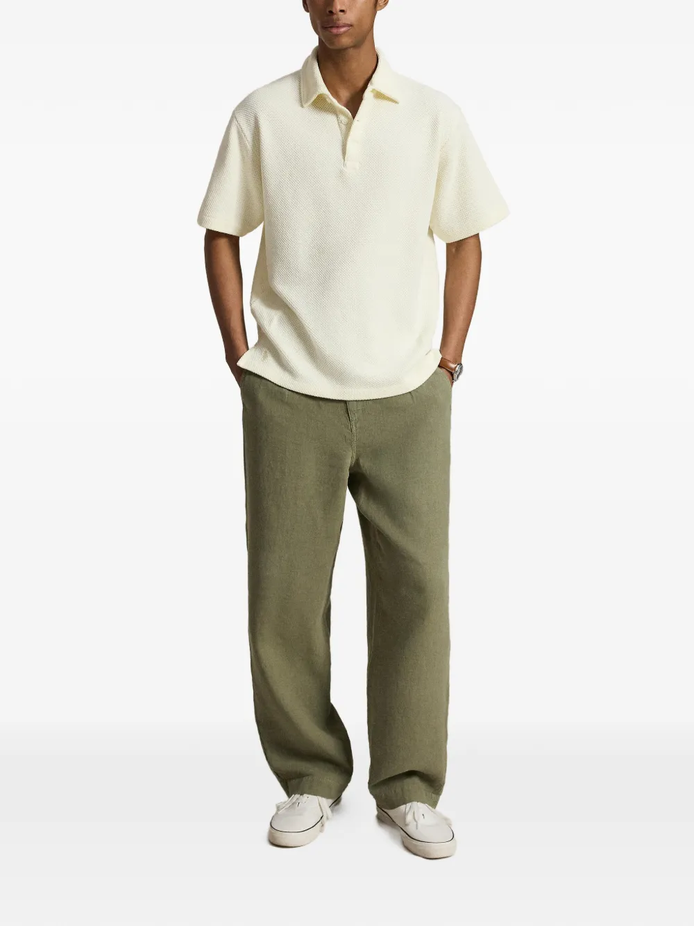 Polo Ralph Lauren Poloshirt met textuur Beige