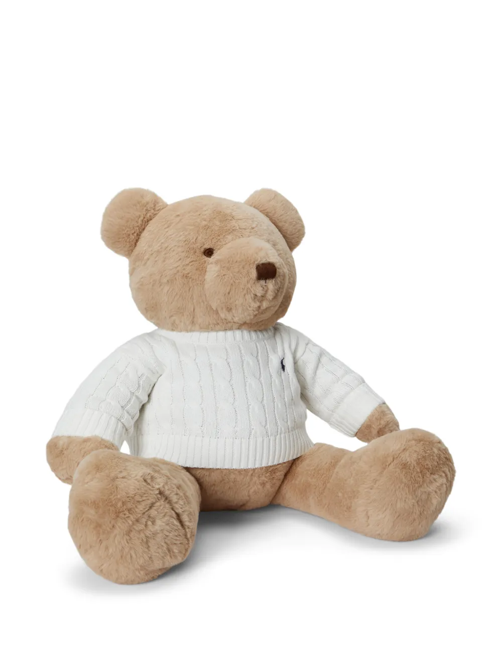 POLO RALPH LAUREN KIDS Kabelgebreide trui met teddybeer Beige
