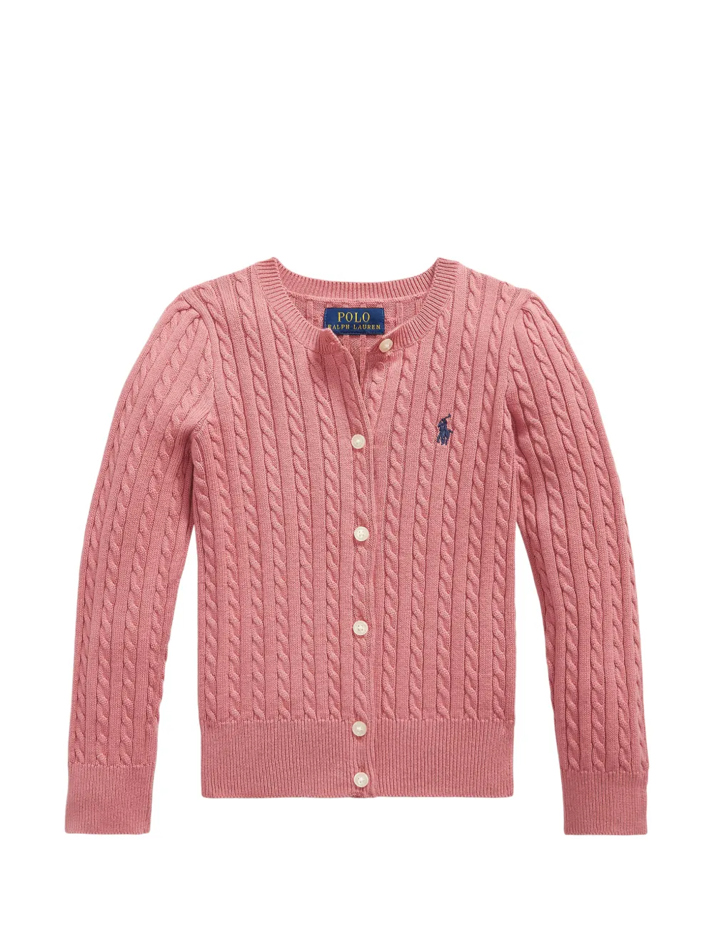 POLO RALPH LAUREN KIDS Cardigan in maglia a trecce - Rosa
