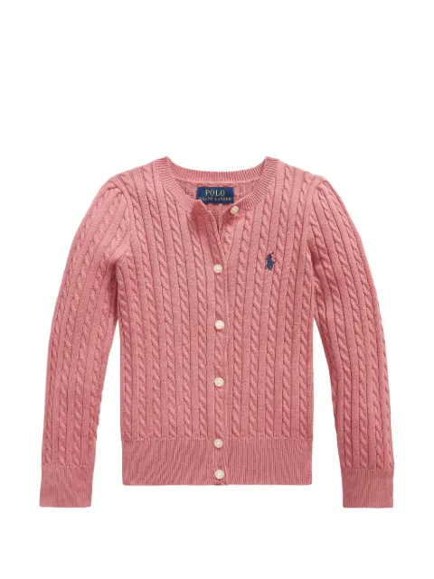 POLO RALPH LAUREN KIDS cárdigan tejido de ochos con logo bordado