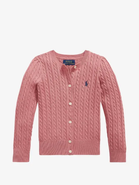 POLO RALPH LAUREN KIDS cable-knit Pony cardigan