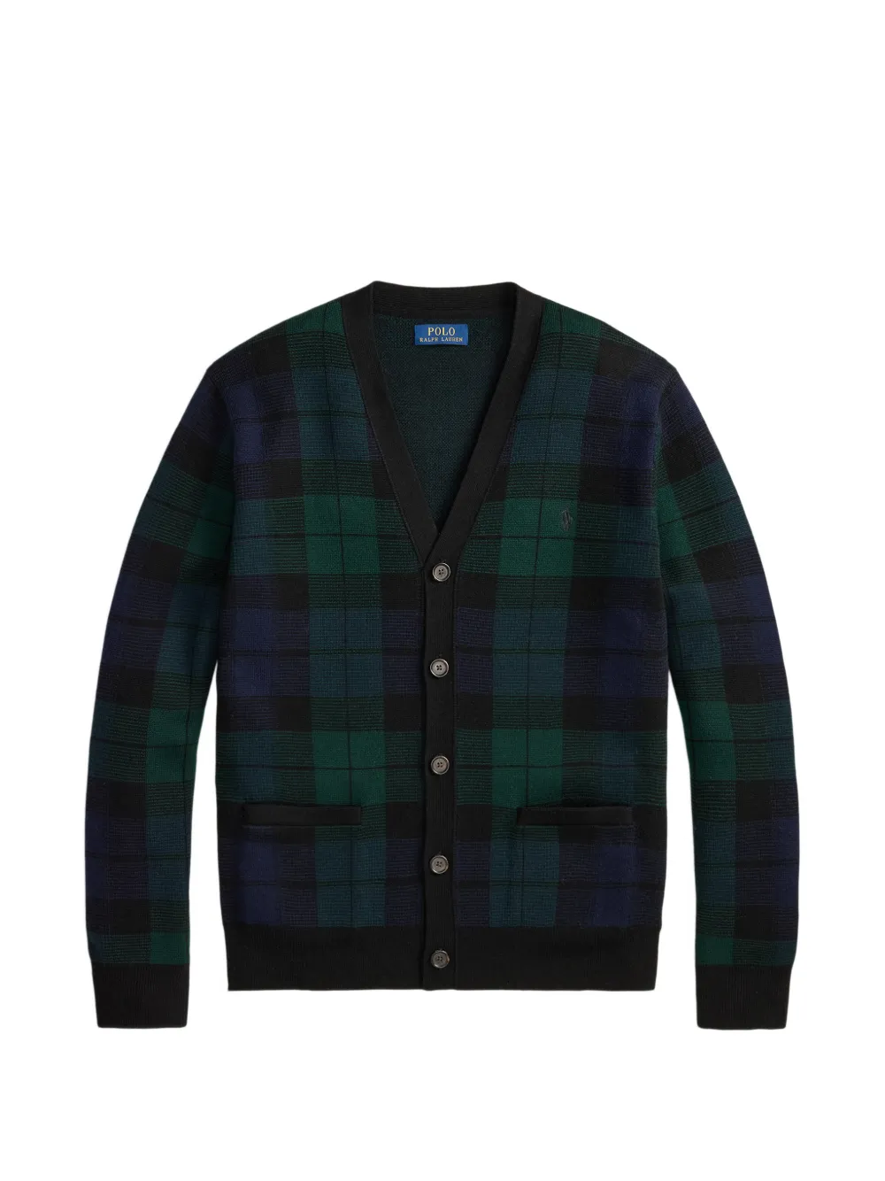 Polo Ralph Lauren Karierter Blackwatch Cardigan mit V-Ausschnitt - Grün