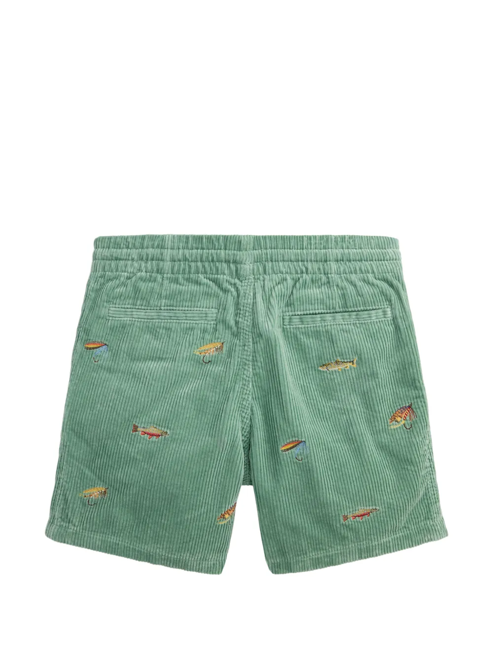 POLO RALPH LAUREN KIDS Polo Prepster ribfluwelen shorts met borduurwerk Groen