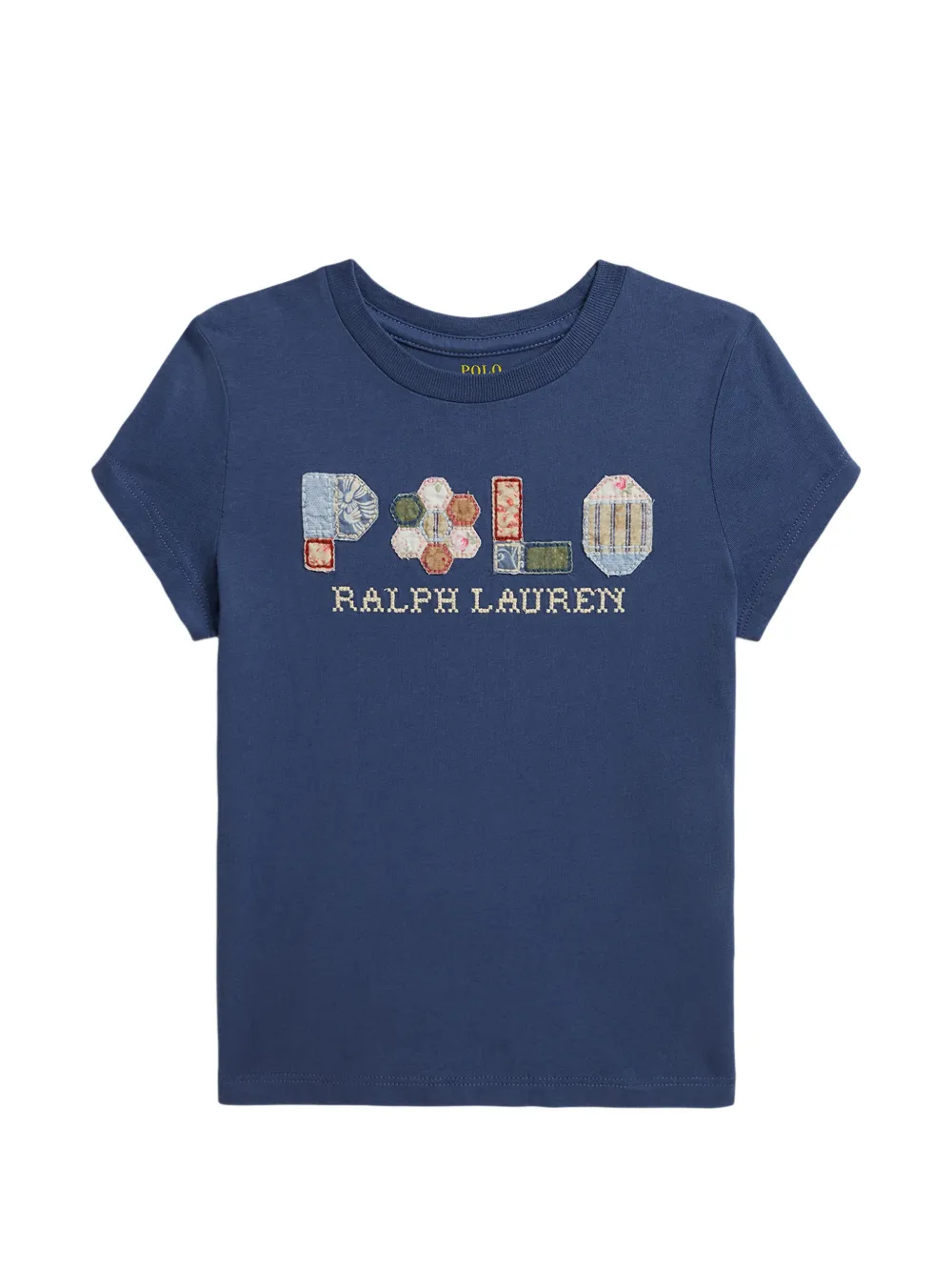 POLO RALPH LAUREN KIDS T-shirt con logo patchwork - Blu