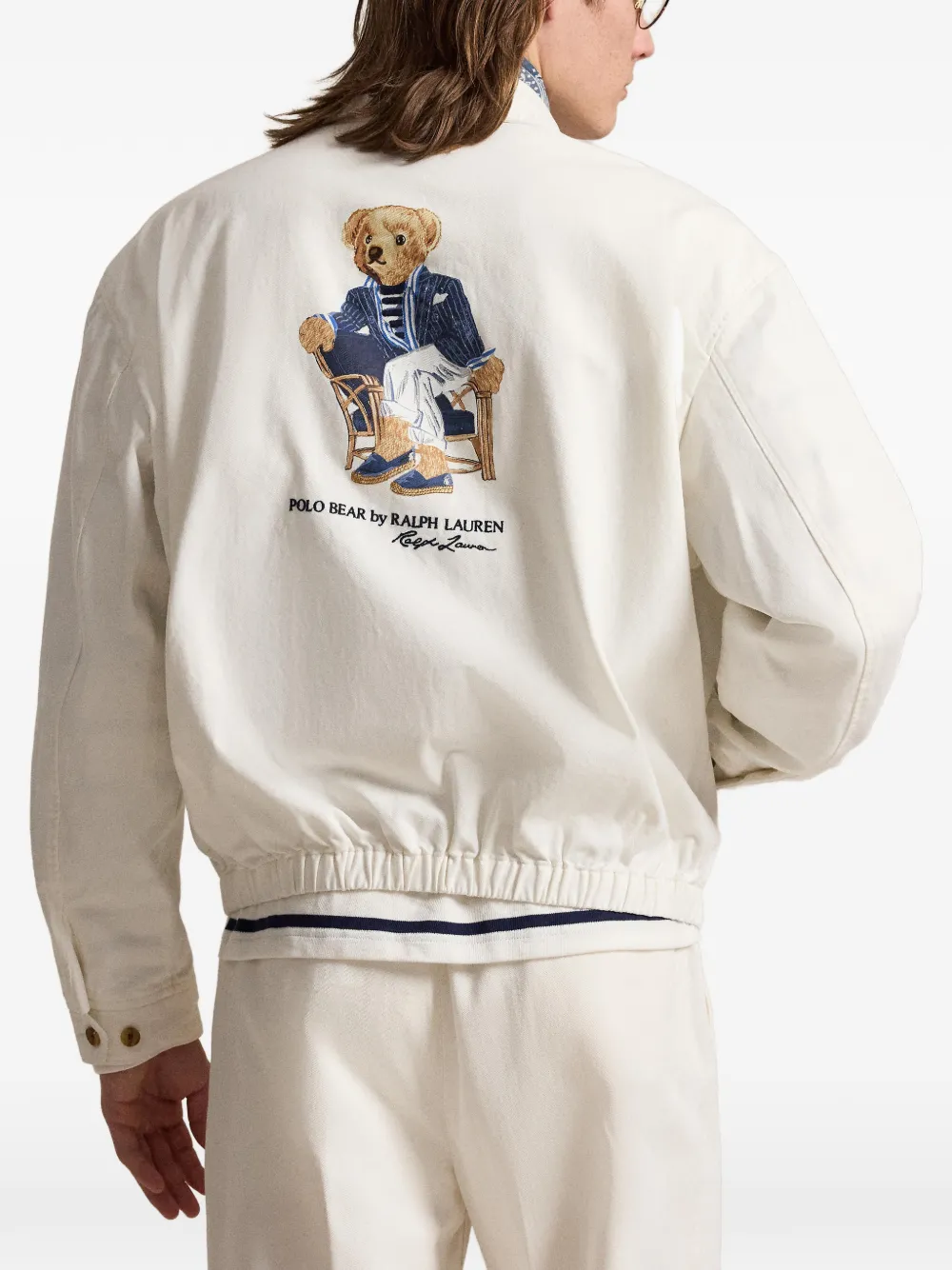 Polo Ralph Lauren Twill jack met geborduurde beer Wit