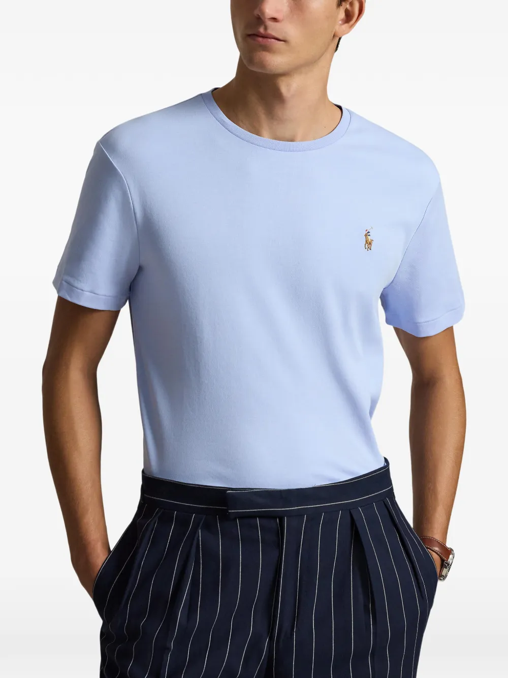 Polo Ralph Lauren T-shirt met geborduurd logo Blauw