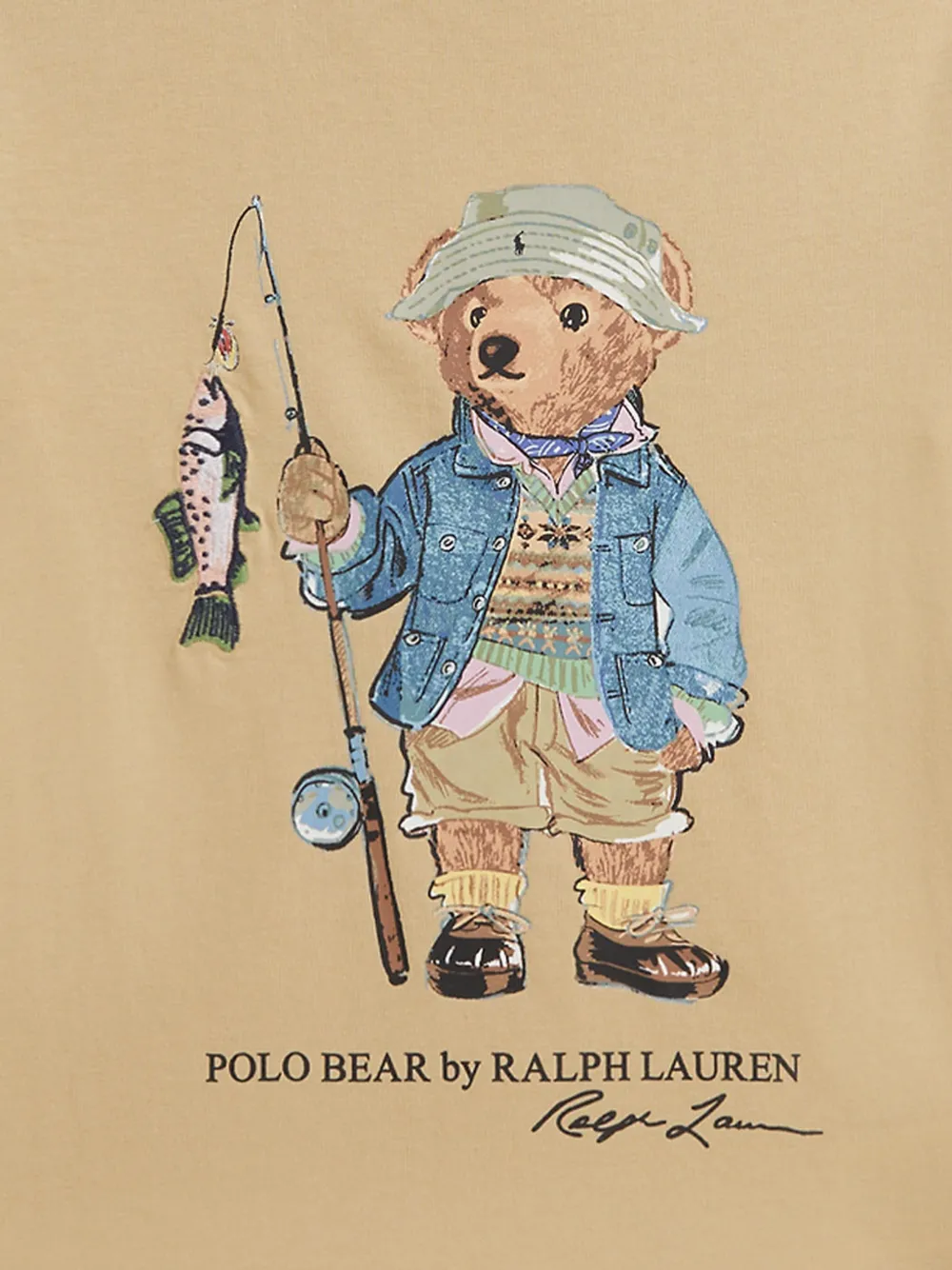 POLO RALPH LAUREN KIDS T-shirt met teddybeerprint Beige