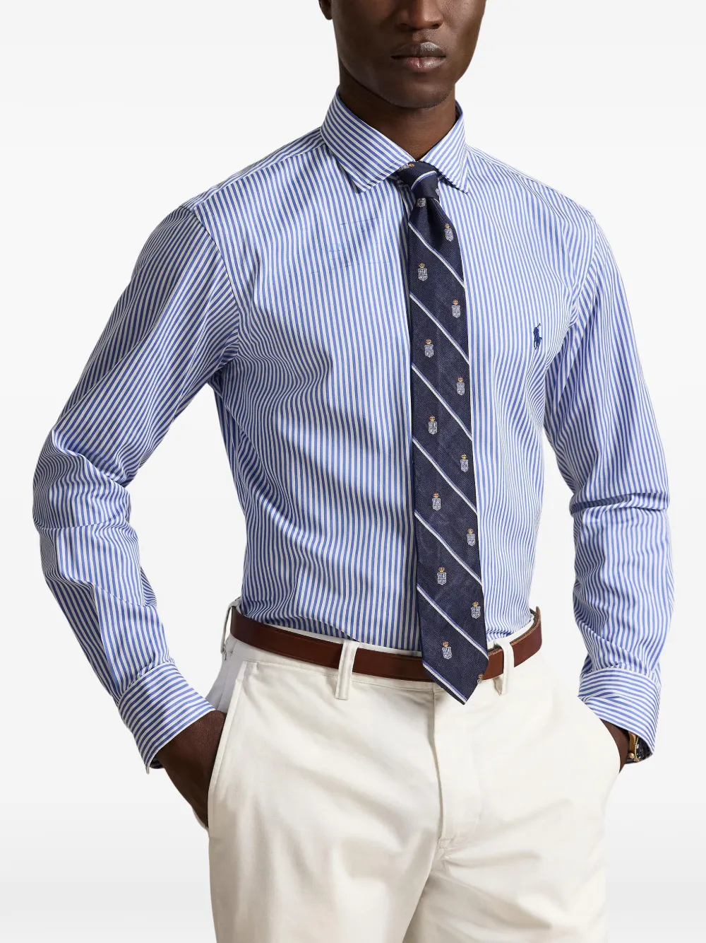 Polo Ralph Lauren Custom Fit gestreept overhemd Blauw
