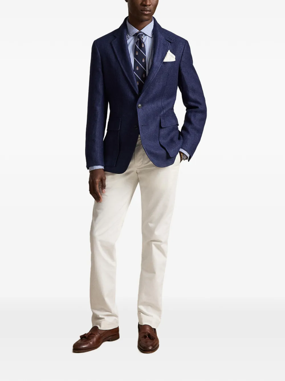 Polo Ralph Lauren Custom Fit gestreept overhemd Blauw