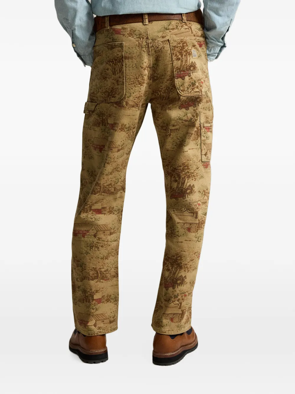 Polo Ralph Lauren Straight broek met landschapsprint Beige