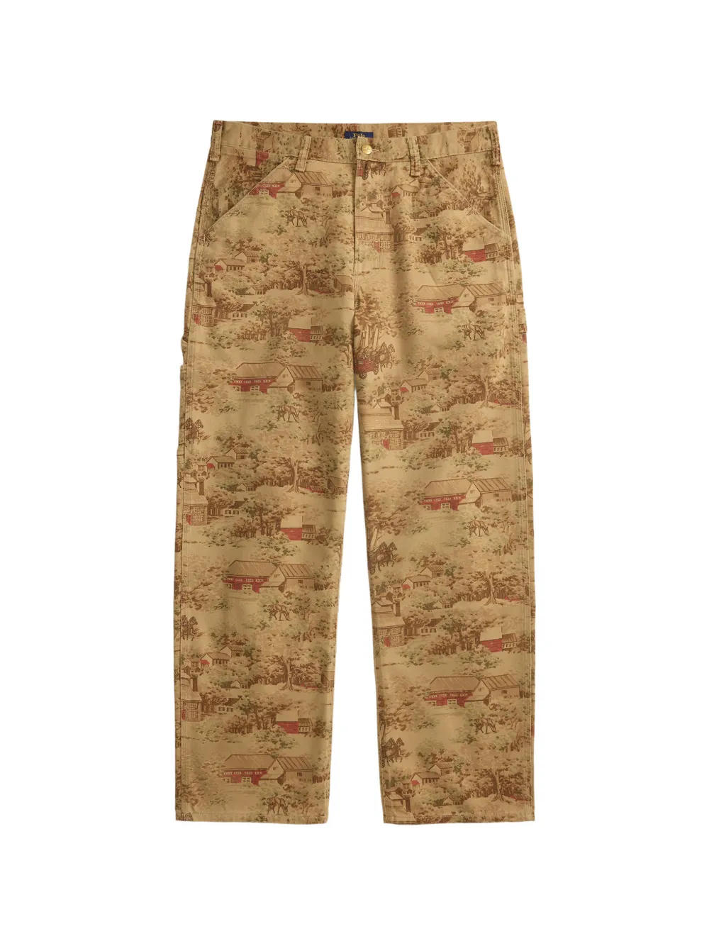 Polo Ralph Lauren Gerade Hose mit Landschafts-Print - Nude