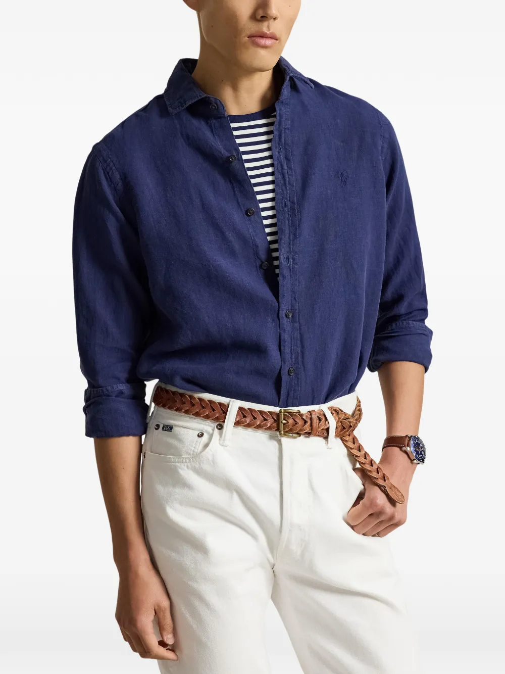 Polo Ralph Lauren Overhemd met Pony-borduurwerk Blauw