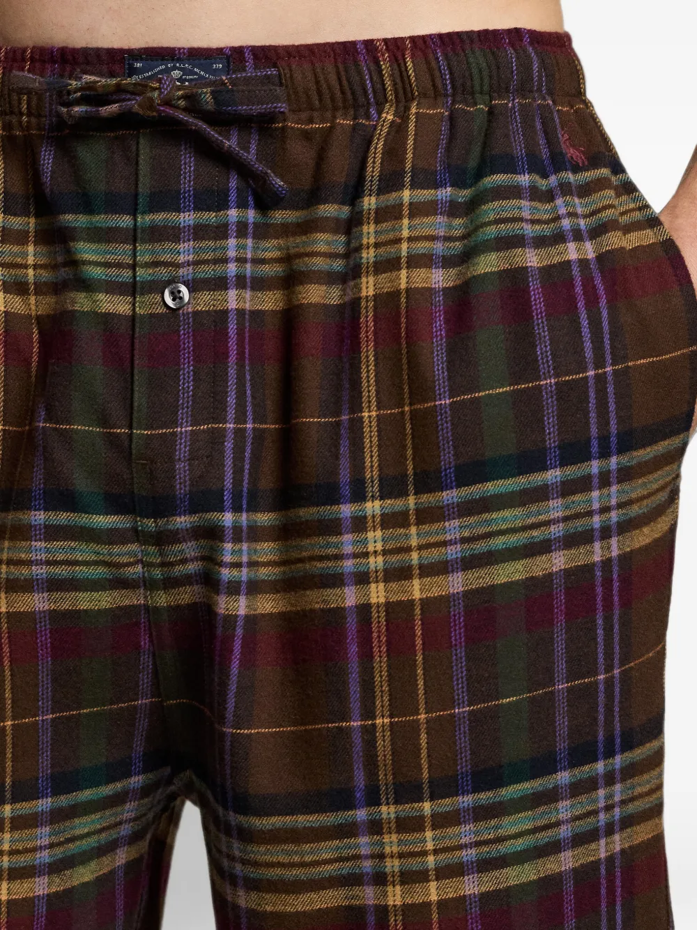 Polo Ralph Lauren Geruite flanellen slaapset Bruin