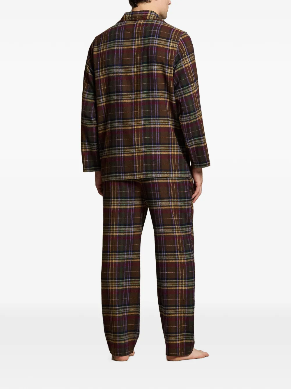 Polo Ralph Lauren Geruite flanellen slaapset Bruin