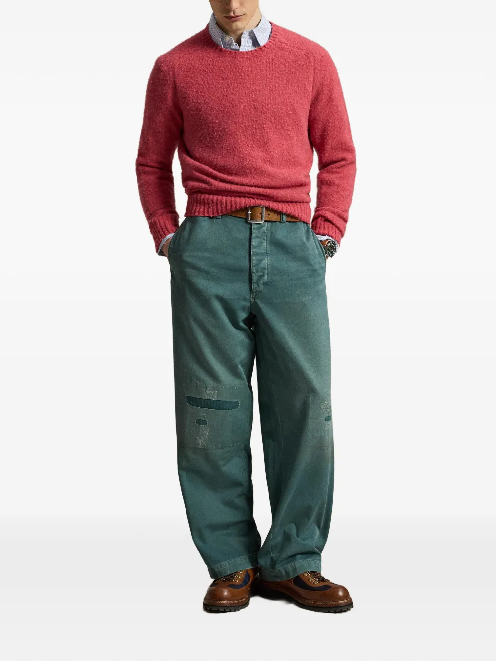 Polo Ralph Lauren Sweater met elleboogpatch Rood