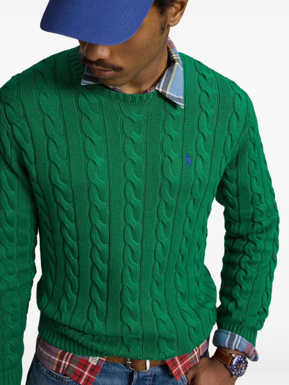 Polo Ralph Lauren Kabelgebreide trui met borduurwerk Groen