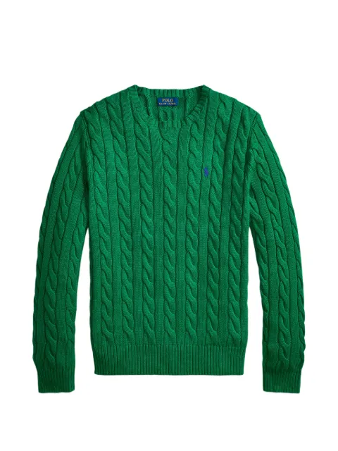 Polo Ralph Lauren Pony -embroidered cable-knit sweater