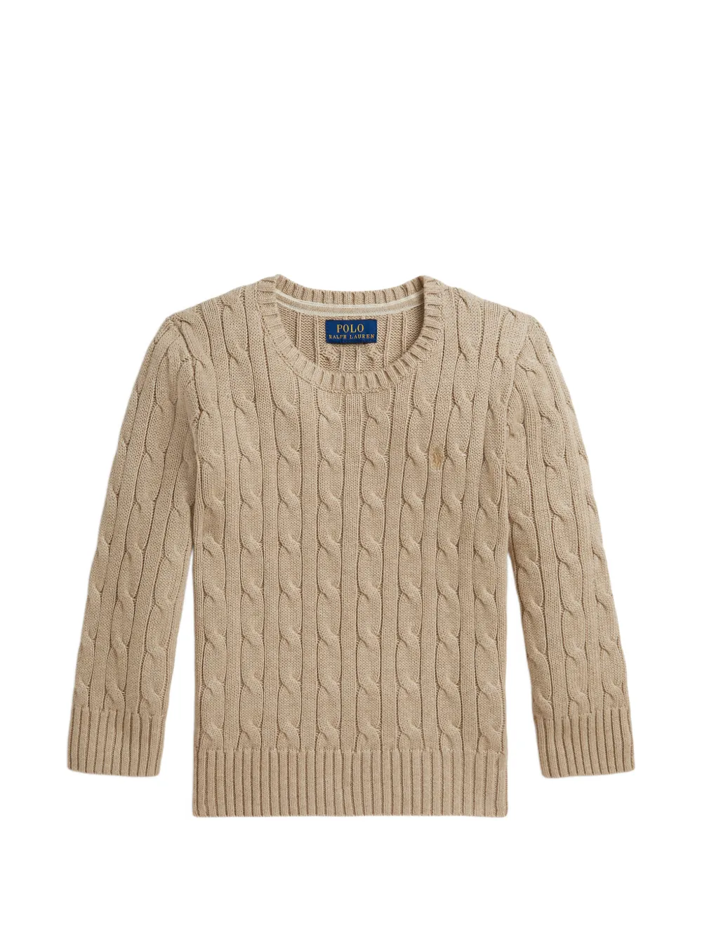 POLO RALPH LAUREN KIDS Maglione girocollo in maglia a trecce - Toni neutri