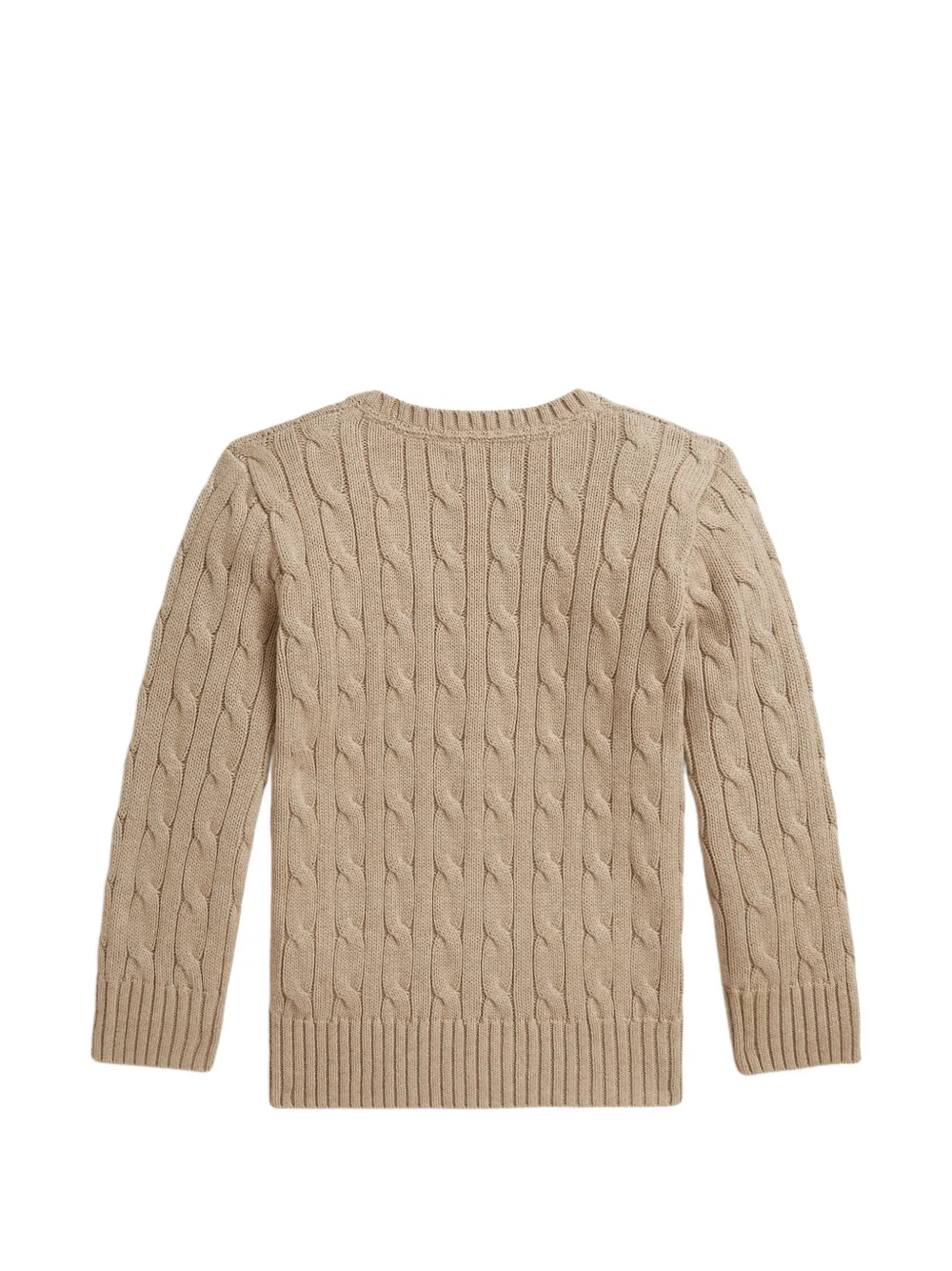 POLO RALPH LAUREN KIDS Kabelgebreide trui met ronde hals Beige