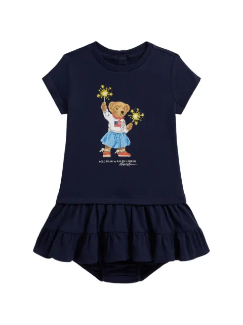 POLO RALPH LAUREN KIDS polo bear tiered dress