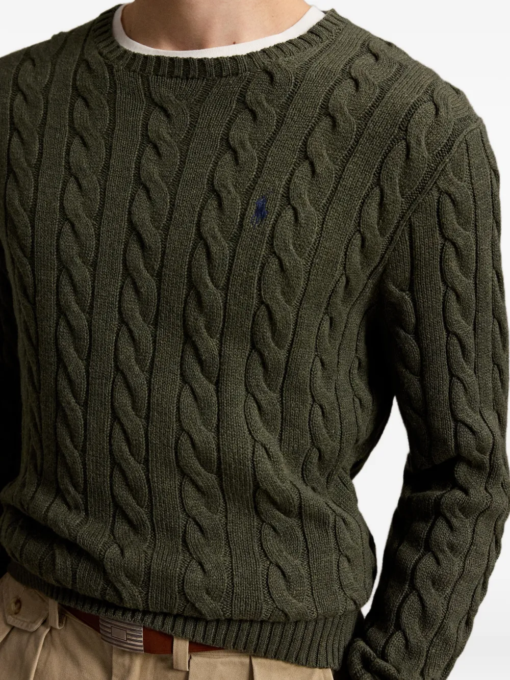 Polo Ralph Lauren Kabelgebreide trui met borduurwerk Groen