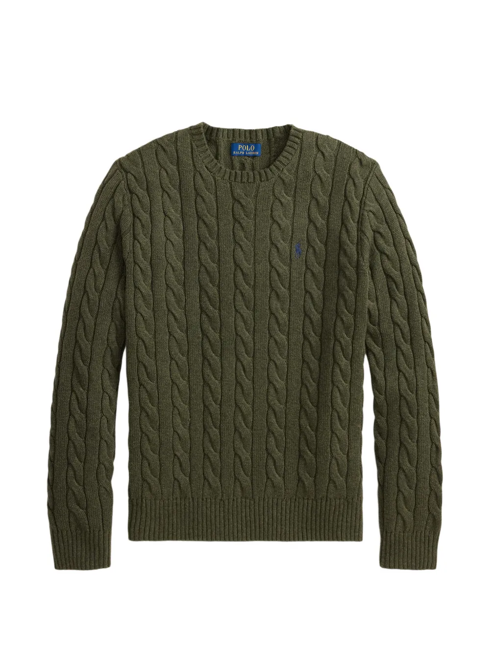 Polo Ralph Lauren Zopfmuster-Pullover mit Pony-Stickerei - Grün