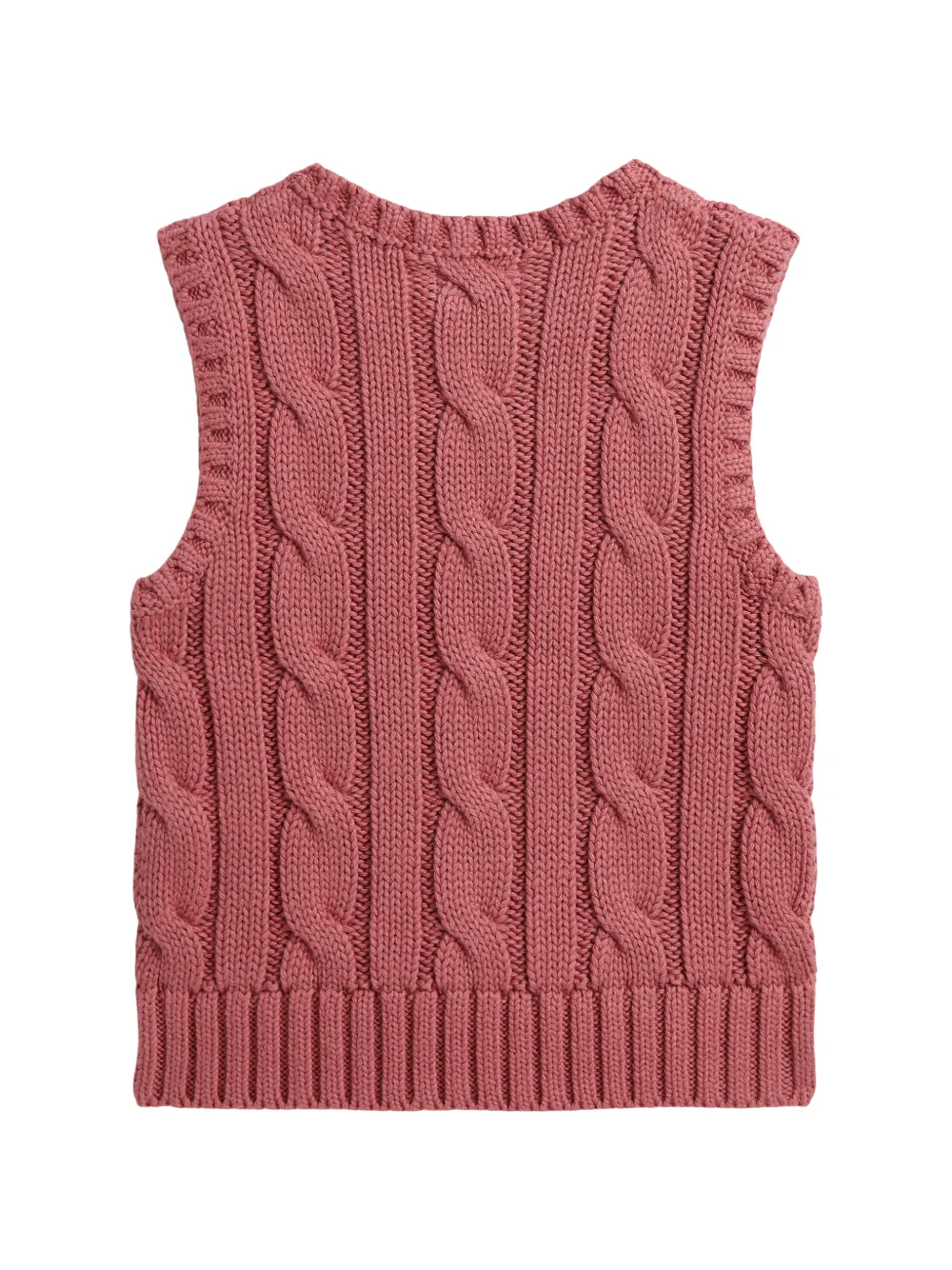 POLO RALPH LAUREN KIDS Kabelgebreide katoenen top Roze