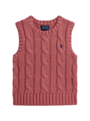 POLO RALPH LAUREN KIDS ケーブルニット ノースリーブ ポロシャツ