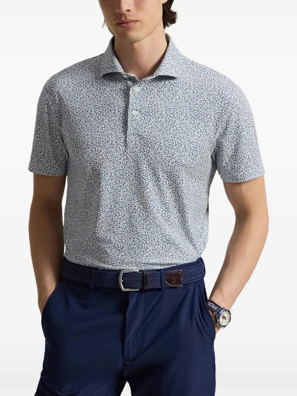 RLX Ralph Lauren Poloshirt met bladerprint Blauw