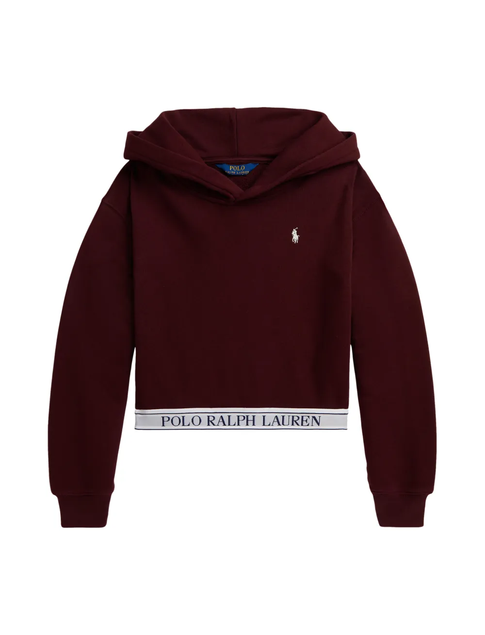 POLO RALPH LAUREN KIDS Felpa crop con cappuccio - Rosso