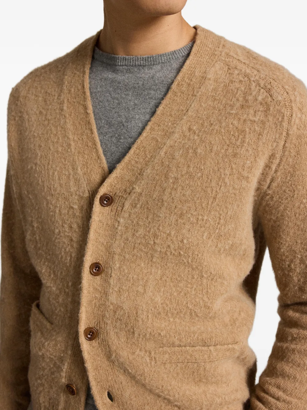 Polo Ralph Lauren Vest met elleboogpatch en V-hals Beige