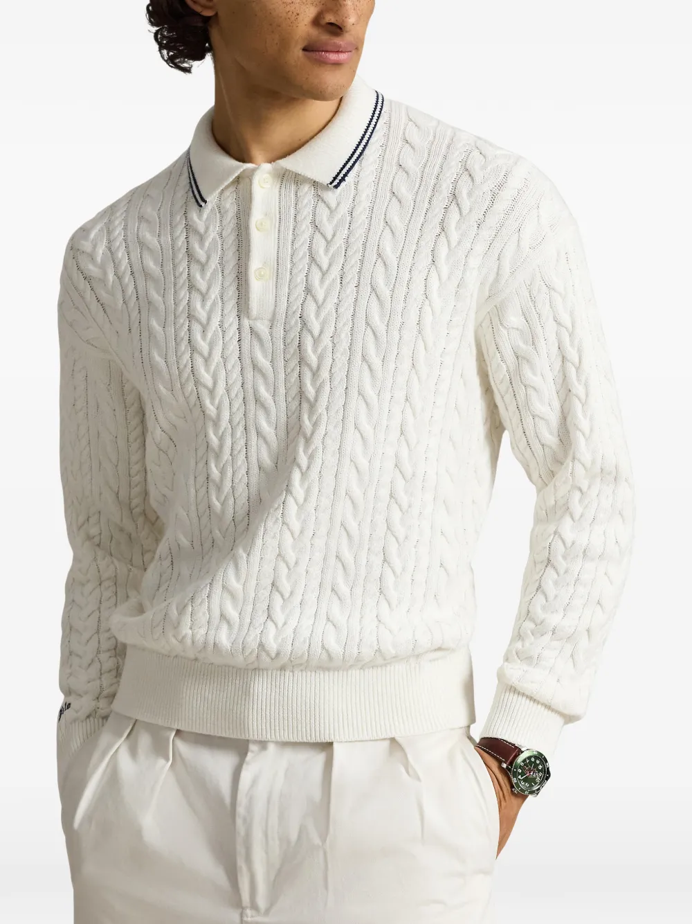 Polo Ralph Lauren Kabelgebreide polotrui Beige