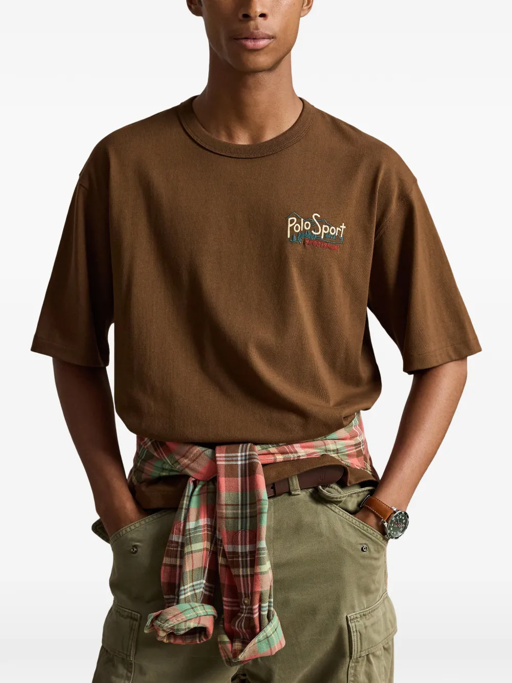 Polo Ralph Lauren Polo Sport T-shirt met geborduurd logo Bruin